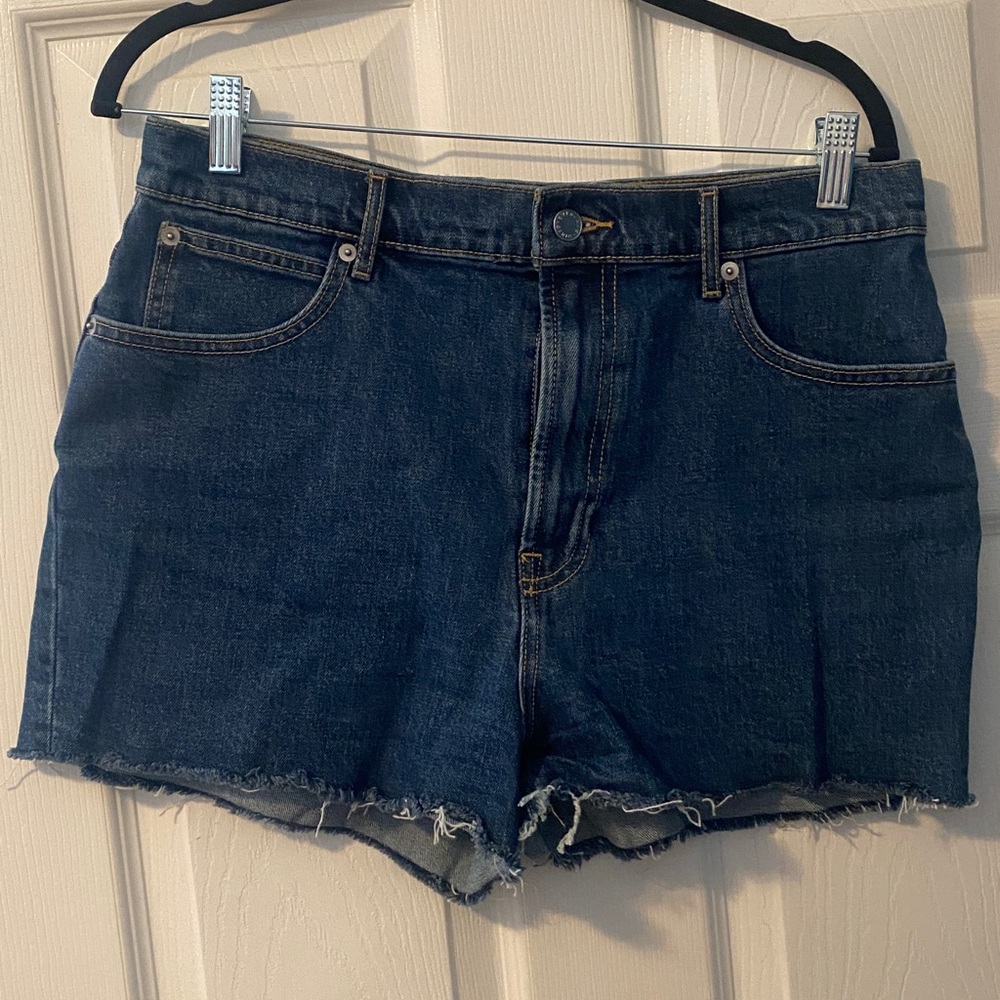 Everlane Way High Dark Blue Denim Shorts Never Worn